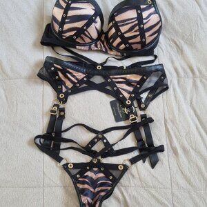 Honey Birdette Betty Tiger Lingerie Set 34DD